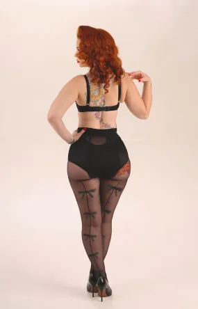 20 Denier Sheer Bow Back Seamed Tights