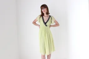 2000s CHLOE by Phoebe Philo Pure Silk Chartreuse Babydoll Dress