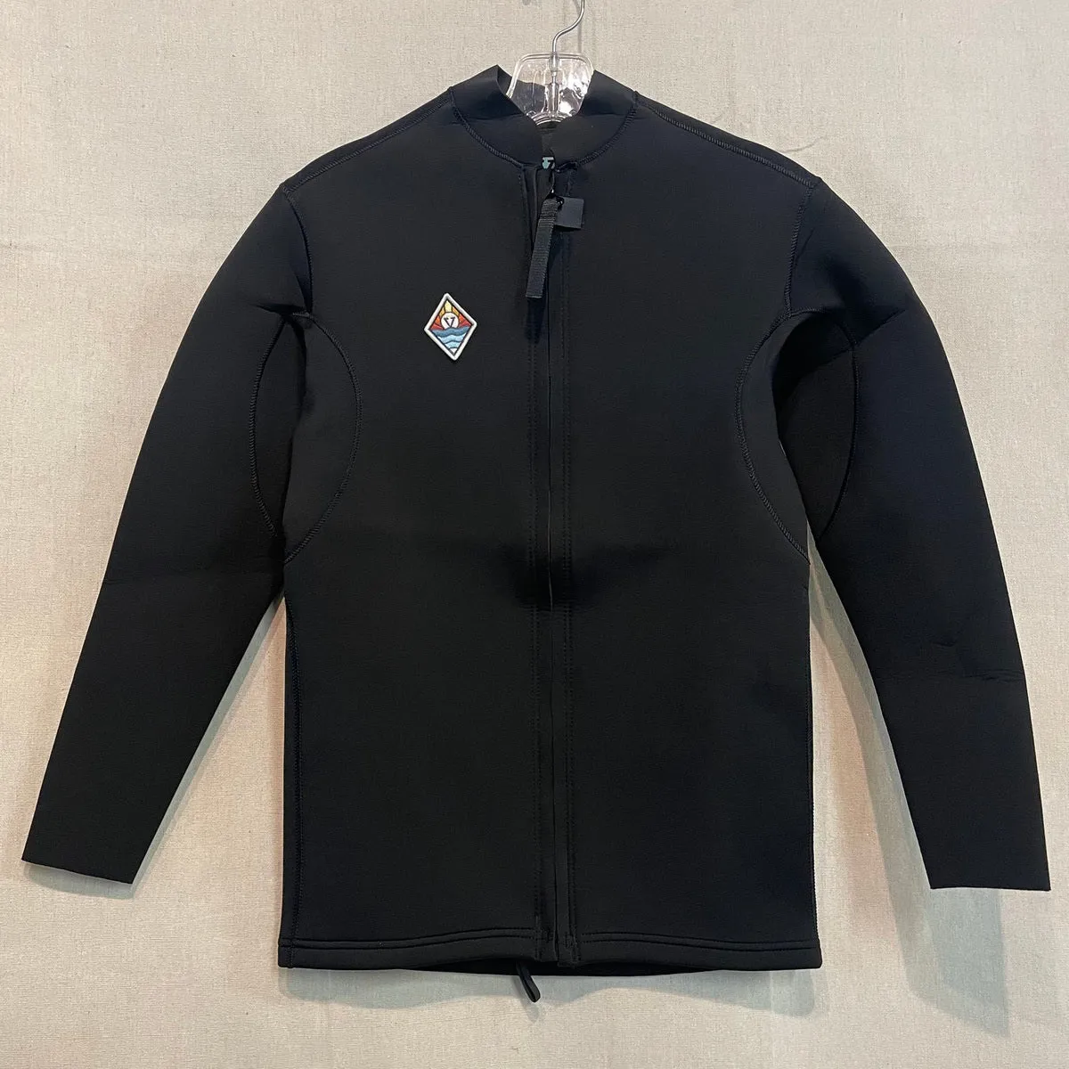 2mm Mens Vissla Solid Sets 2mm Front Zip Jacket Black