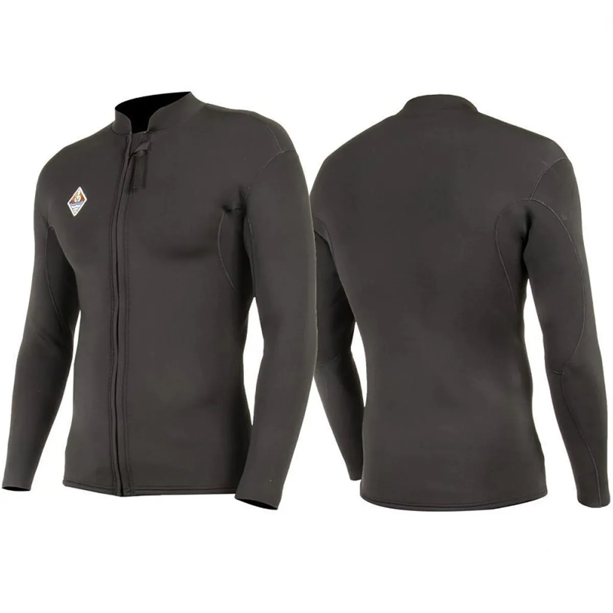2mm Mens Vissla Solid Sets 2mm Front Zip Jacket Black