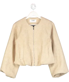 4th & Reckless Beige Wool Bomber Jacket- Sammy UK 8