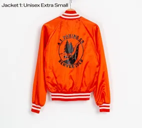80s A-1 Paving Co. Orange Satin Varsity Jacket - Men's XS and Large