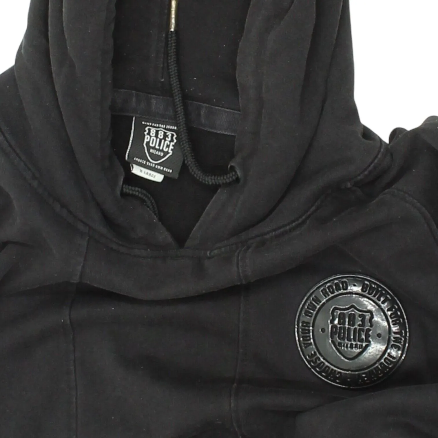 883 Police Mens Black Pullover Hoodie | Casual Designer Streetwear Hoody VTG
