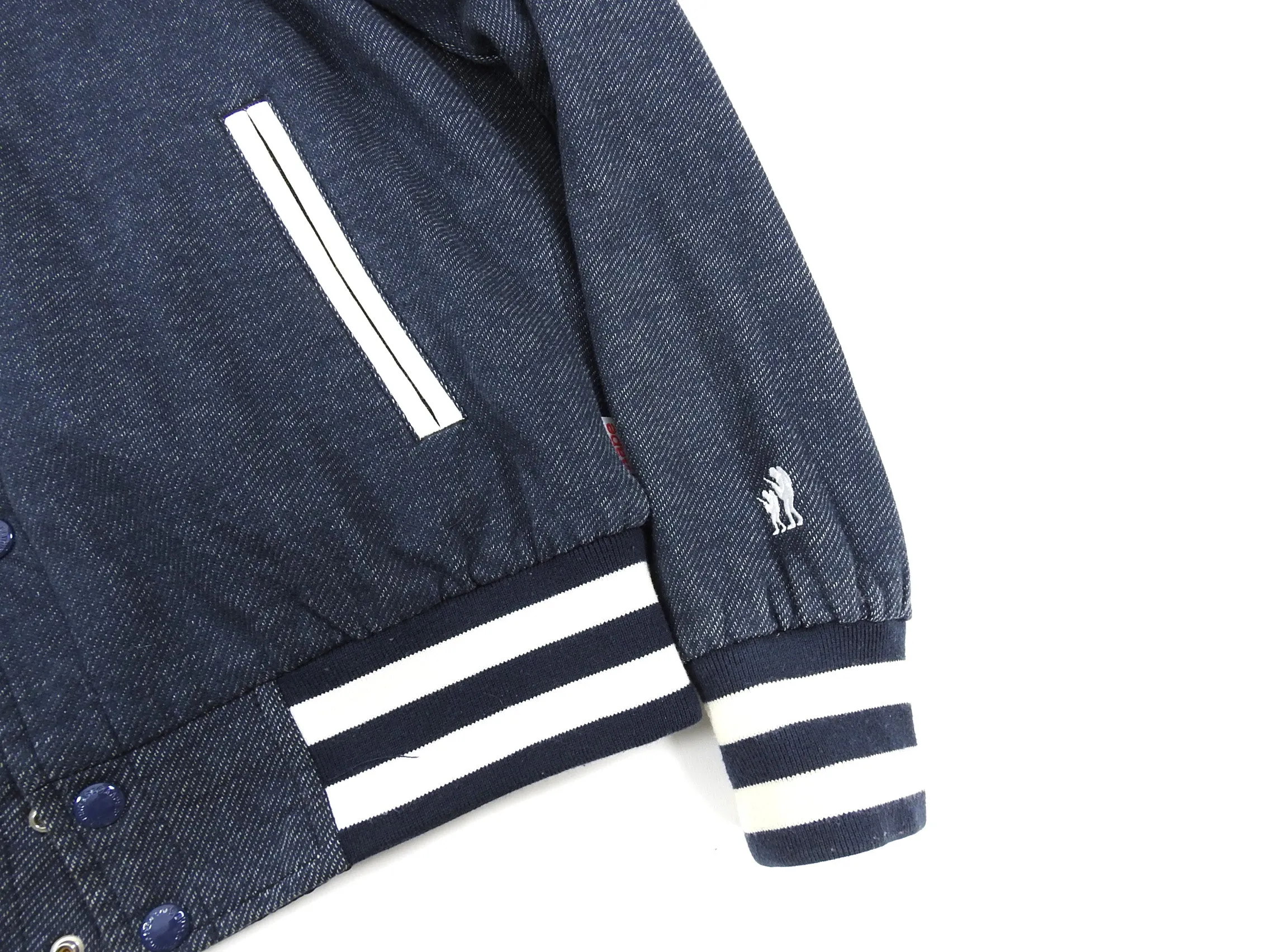 A Bathing Ape Reversible Blue Camo Hooded Bomber Jacket - M