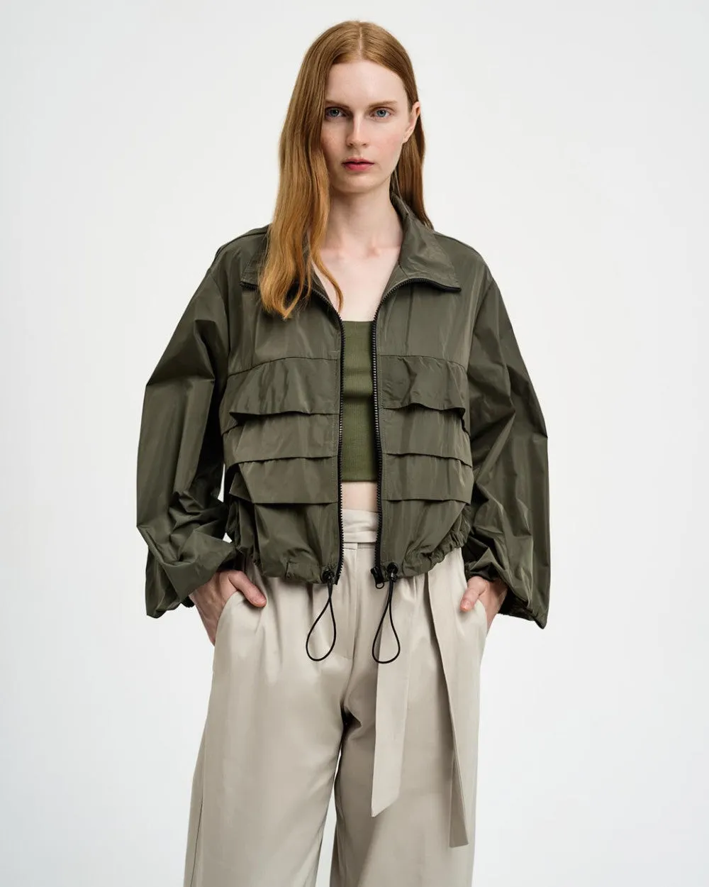 ACC-43-1088-128 BLK RUFFLE BOMBER