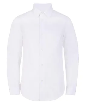 Adam Baker Boy's Slim Fit 4-Way Stretch Long Sleeve Solid Dress Shirt - Colors