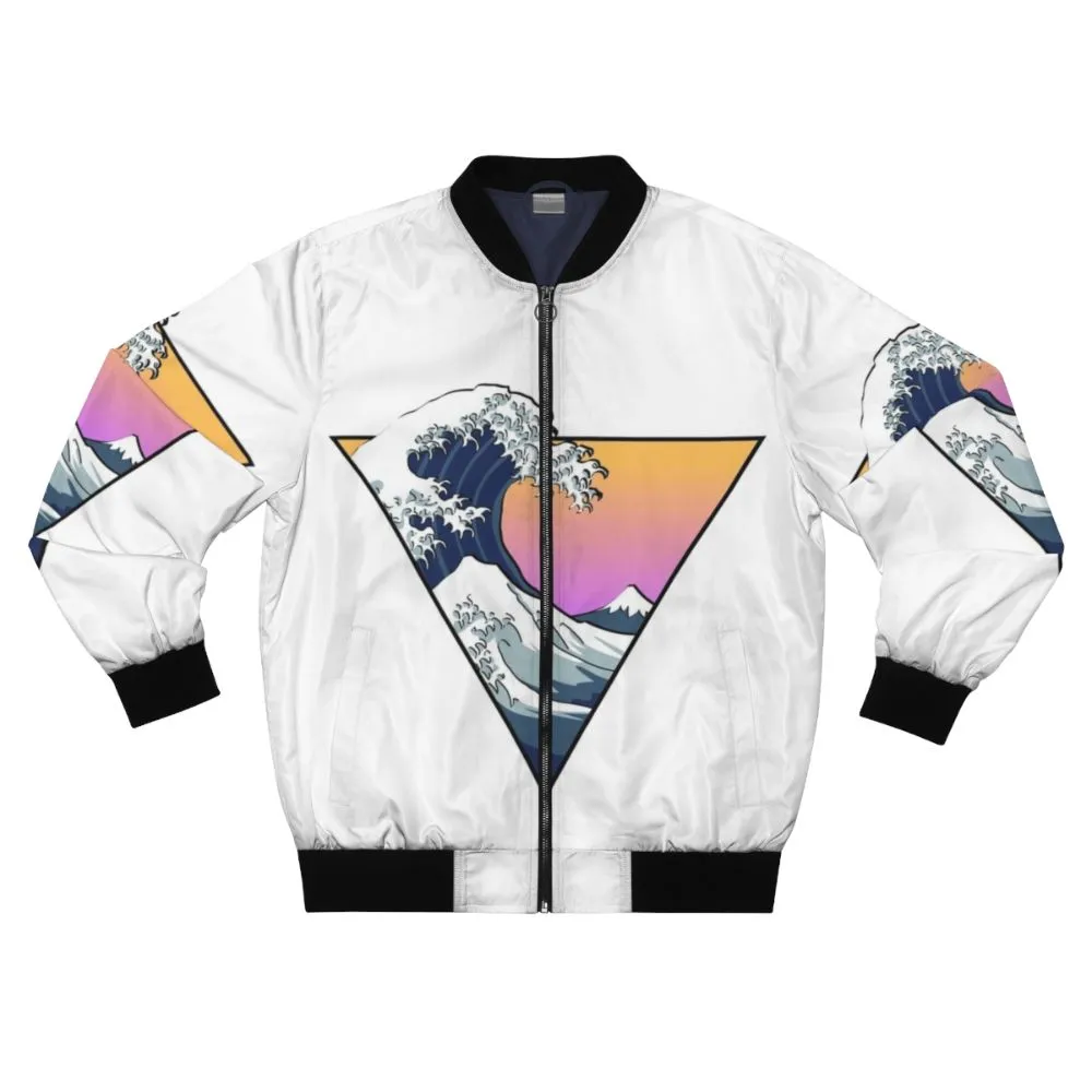 Aesthetic Japanese Great Wave Bomber Jacket