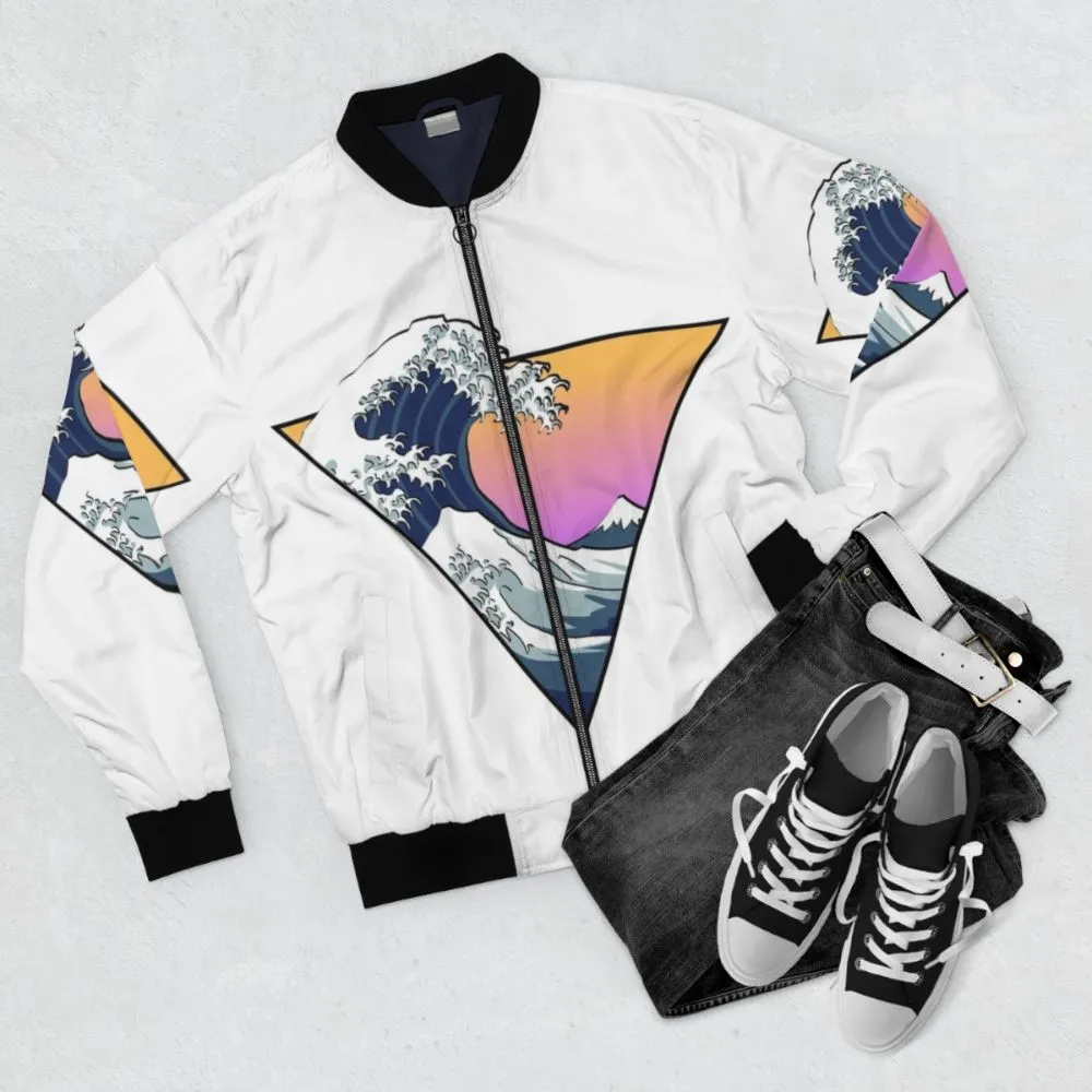 Aesthetic Japanese Great Wave Bomber Jacket