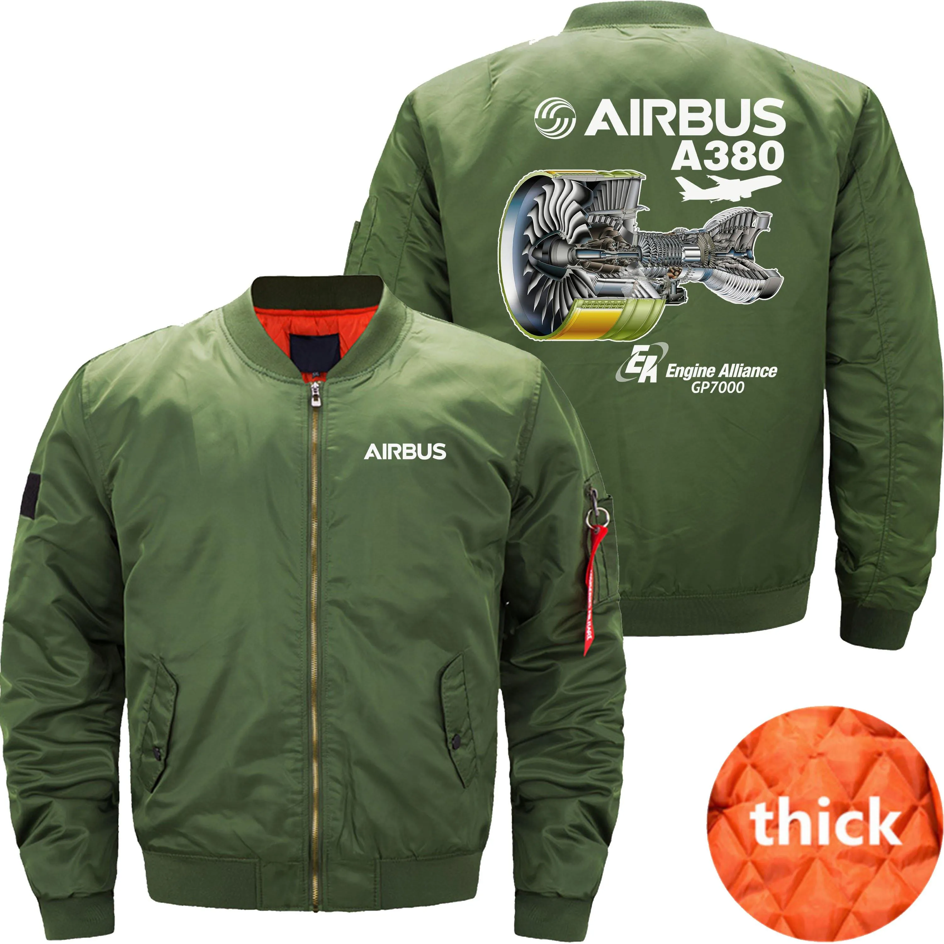 AIRBUS A380 GP7000 BOMBER FLIGHT AVIATOR JACKET