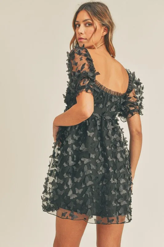 Black Butterfly Mini-Dress