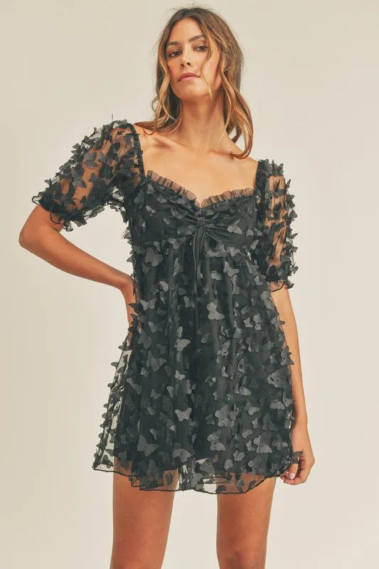Black Butterfly Mini-Dress
