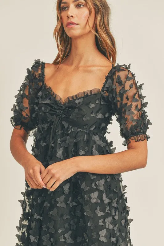 Black Butterfly Mini-Dress