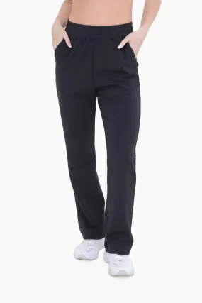 Black Modal Blend High-Waist Pants