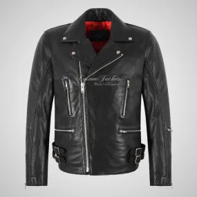 BLAZE BLACK Biker Leather Jacket For Men Soft Leather Jacket