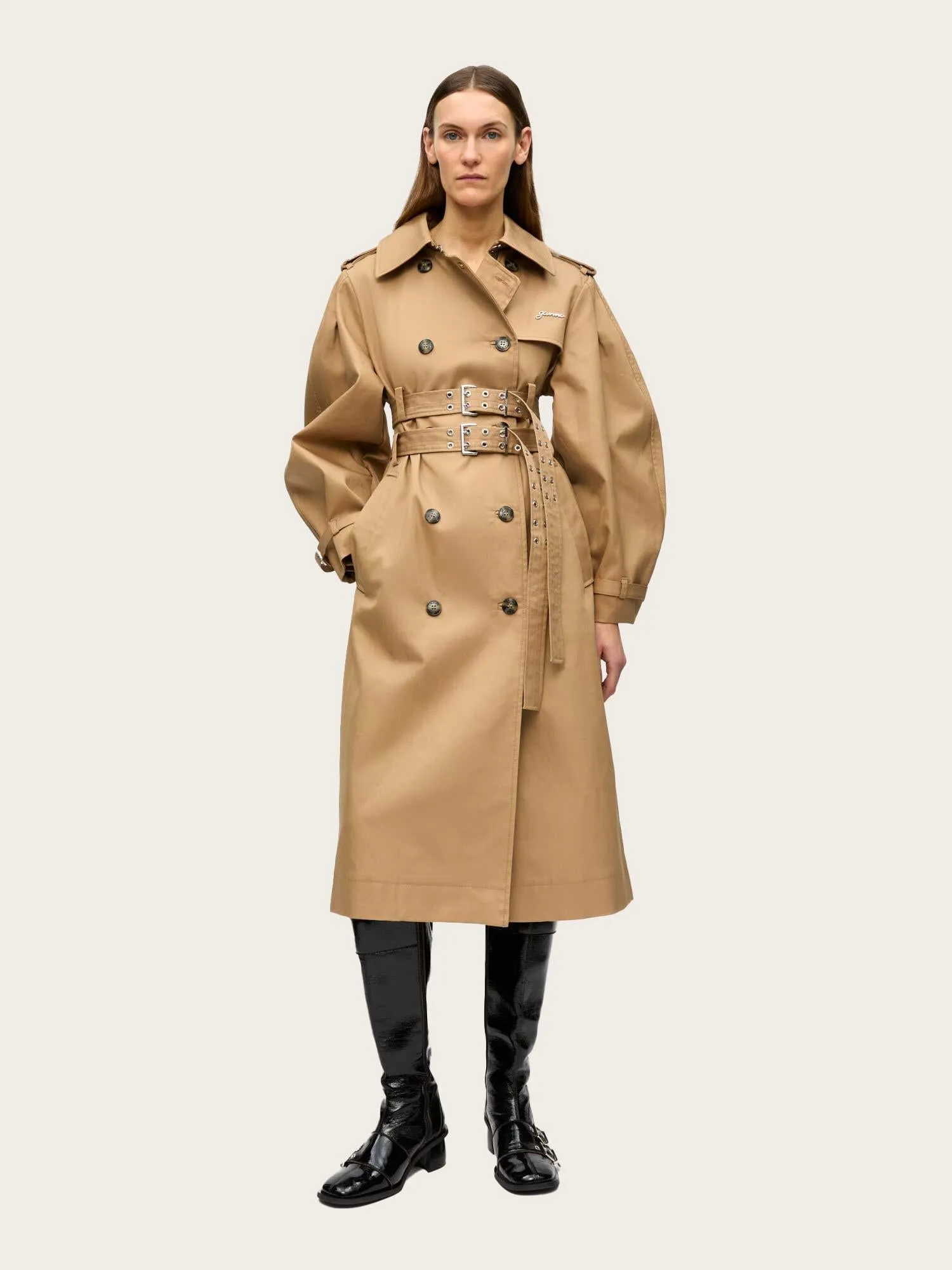 Bonded Cotton Trench Coat - Tiger´s Eye