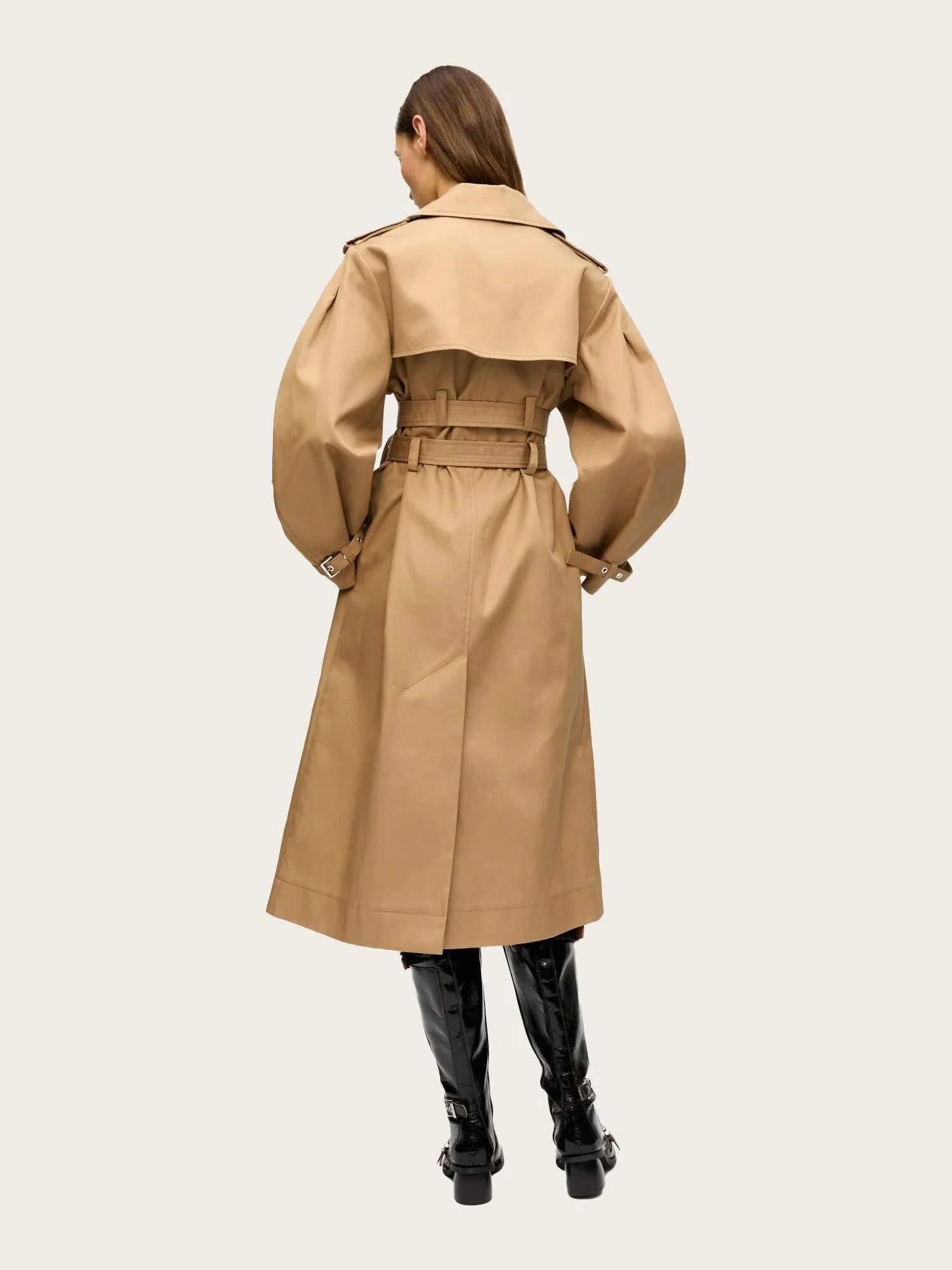 Bonded Cotton Trench Coat - Tiger´s Eye