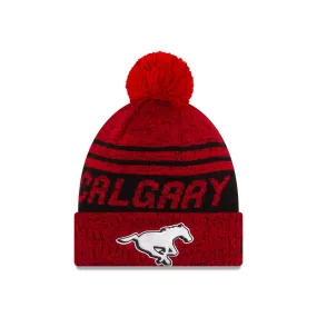 Calgary Stampeders New Era CFL Football Sideline Sport Official Pom Cuffed Knit Hat