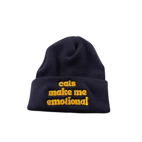 Cats Make Me Emotional Knit Beanie