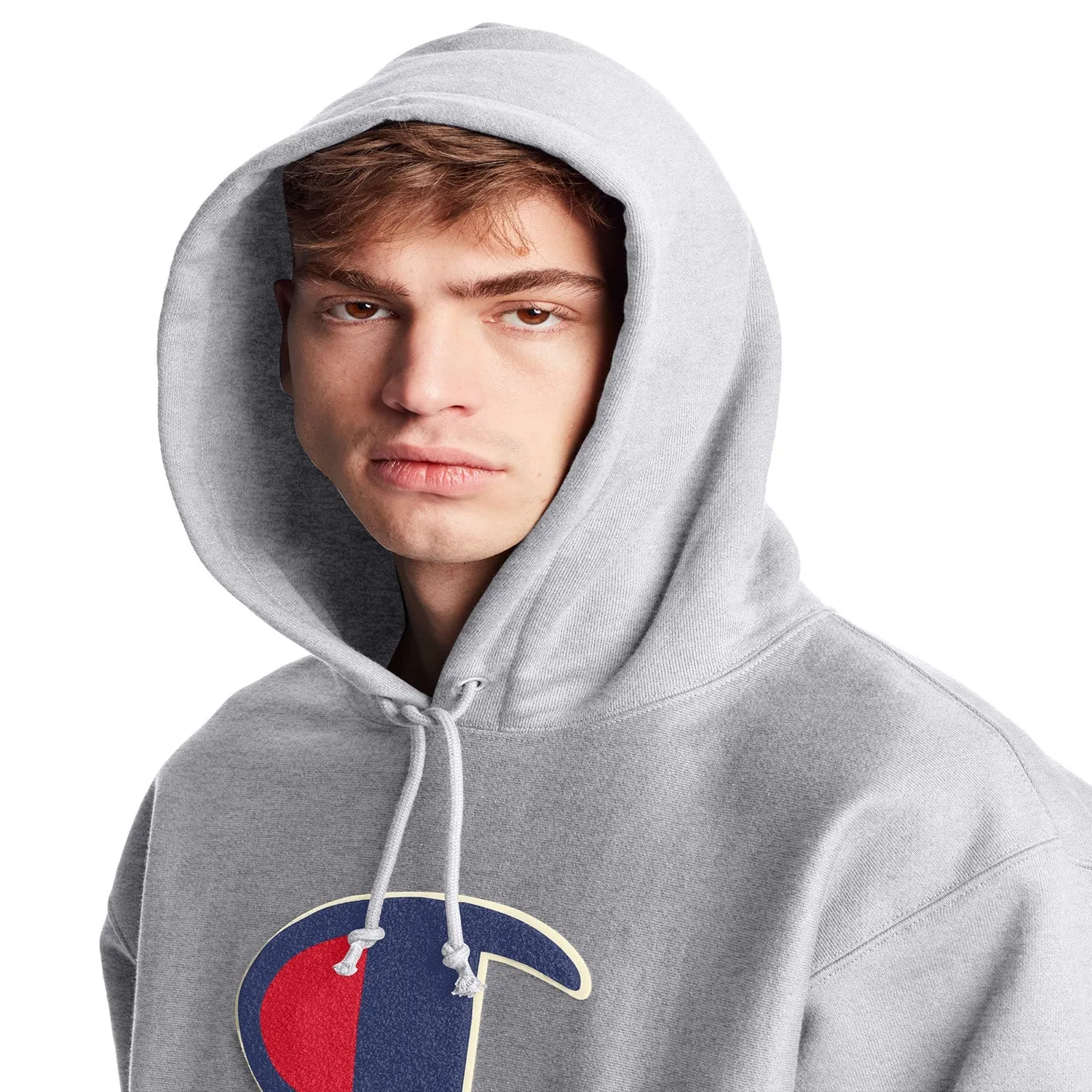Champion Reverse Weave Fleece Men's Pullover Hoodie Oxford Grey