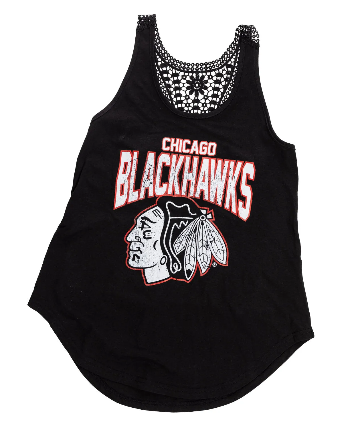 Chicago Blackhawks Ladies "Distressed" Lace Flowy Tank Top