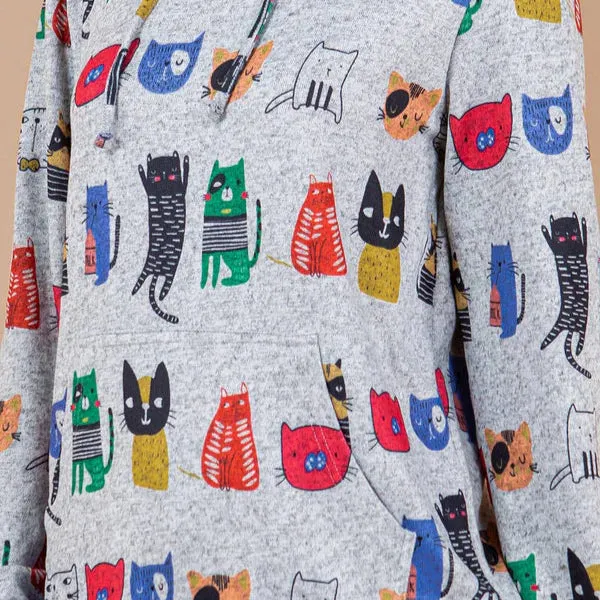 Colorful Cat Pullover Hoodie