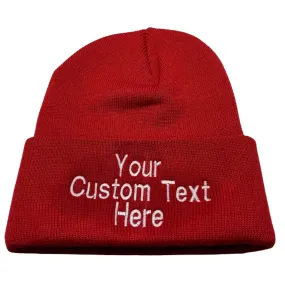 Custom Embroidered Knit Beanie Hat Winter Cap