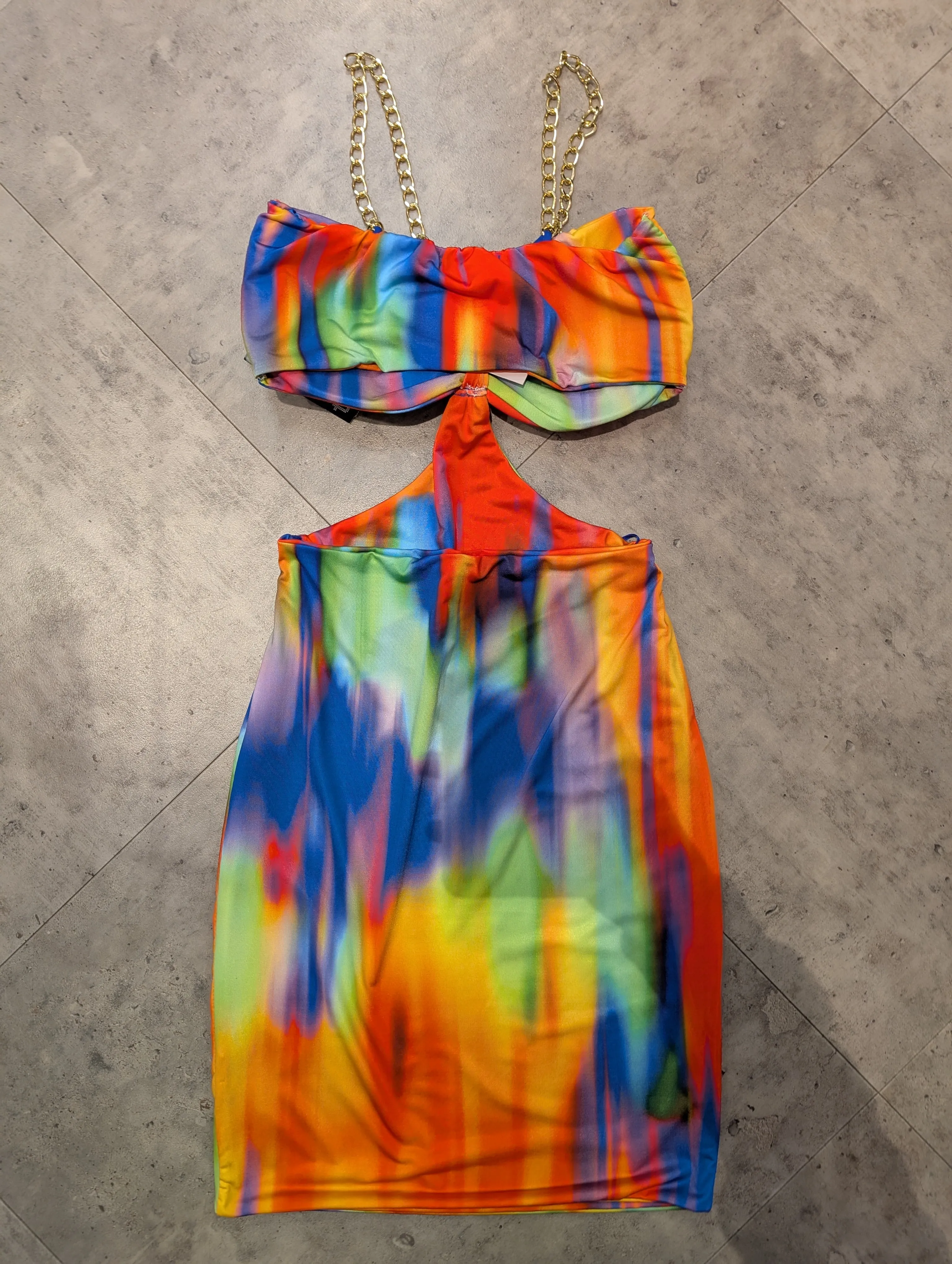 Cut Out Chain Strap Dress