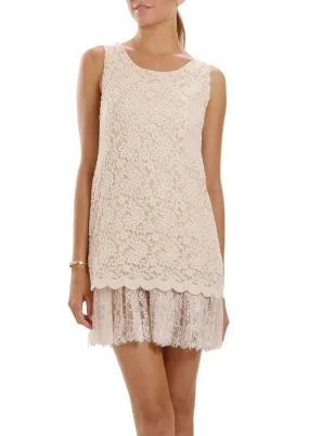 Embossed Rose Lace Sleeveless Tunic
