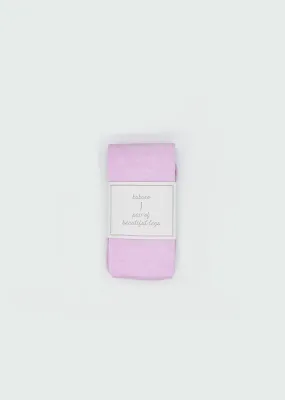 Fine Merino Wool Ribbed Tights — Pink