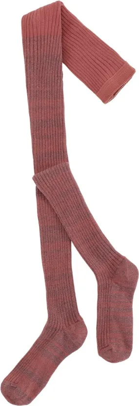 Glitter Ribbed Tights | Forest Rose
