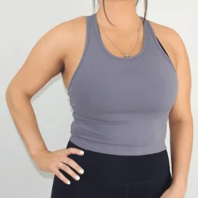 GO BEYOND Crop Tank Top - Graphite