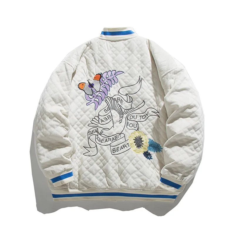 GUOCH RABBOT COTTON PADDED URBAN STYLE BASEBALL JACKET