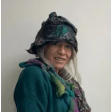 Handstitched Lined shades of Green Felt Hat