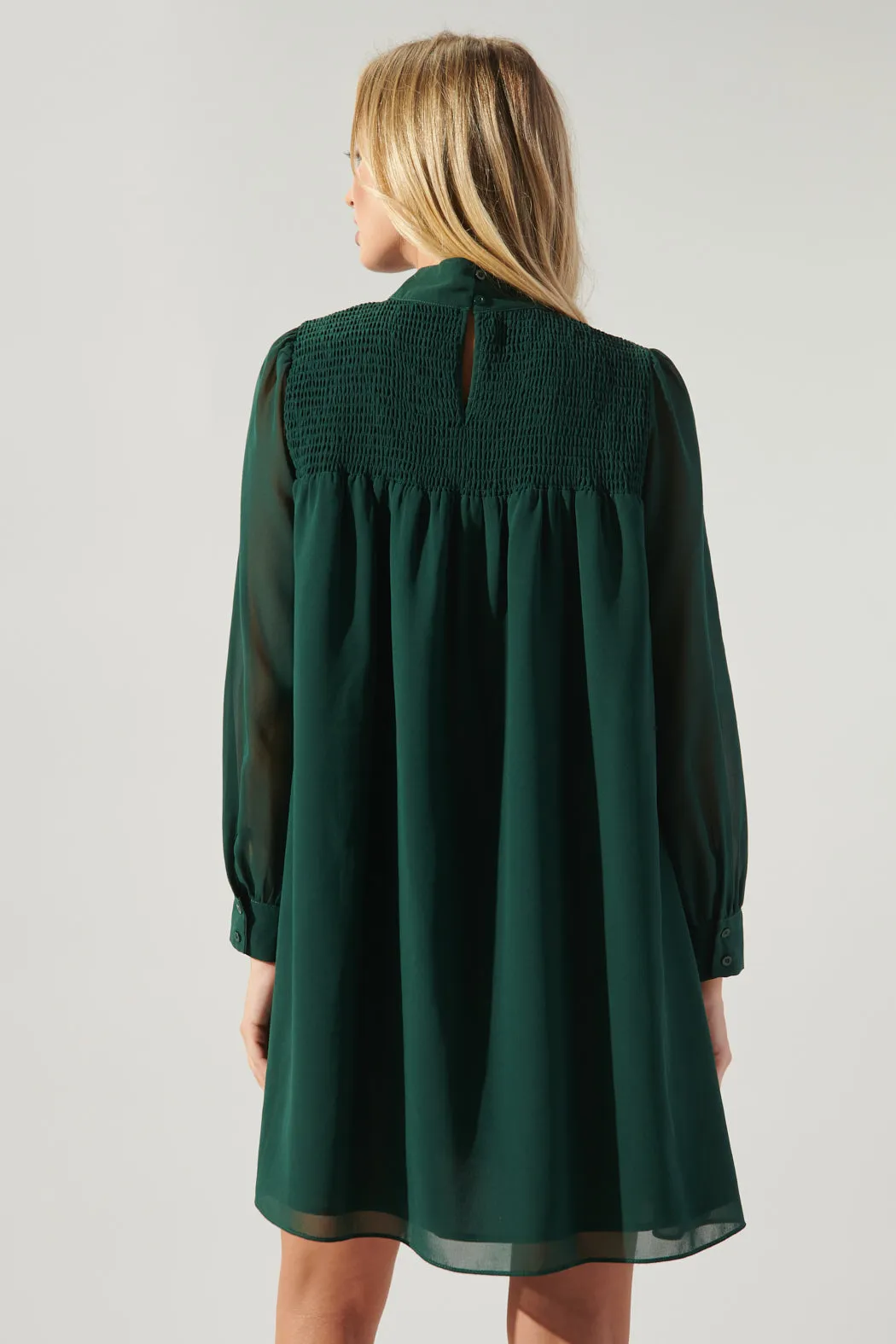 Kam Mock Neck Babydoll Dress