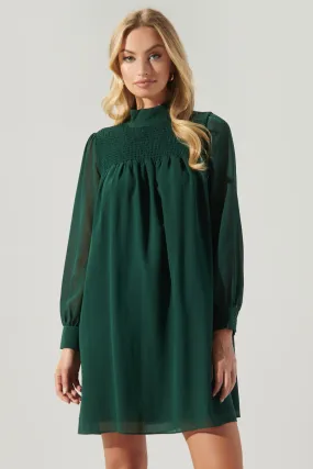 Kam Mock Neck Babydoll Dress