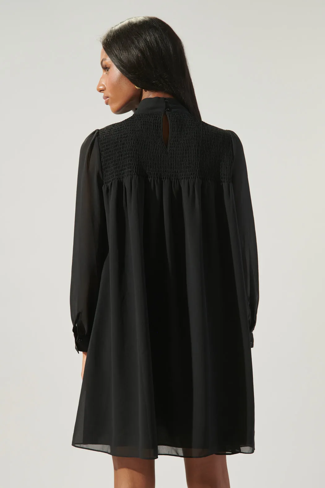 Kam Mock Neck Babydoll Dress