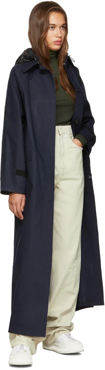 KASSL Editions SSENSE Exclusive Navy Canvas Trench Coat