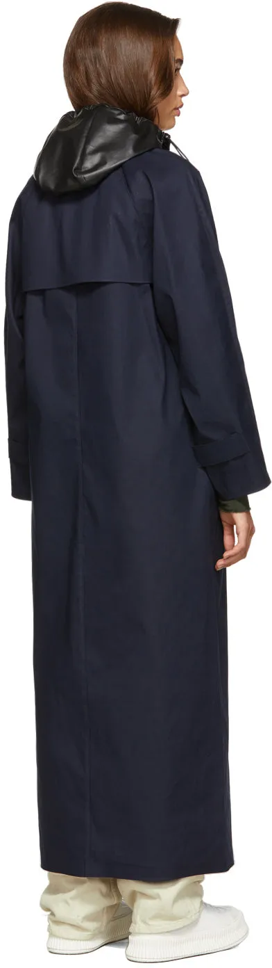 KASSL Editions SSENSE Exclusive Navy Canvas Trench Coat