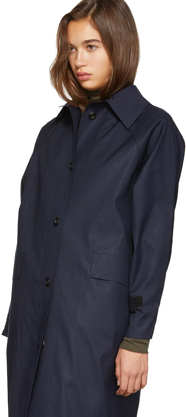 KASSL Editions SSENSE Exclusive Navy Canvas Trench Coat