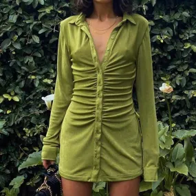 Ladies silky fashion shirt oversize dress