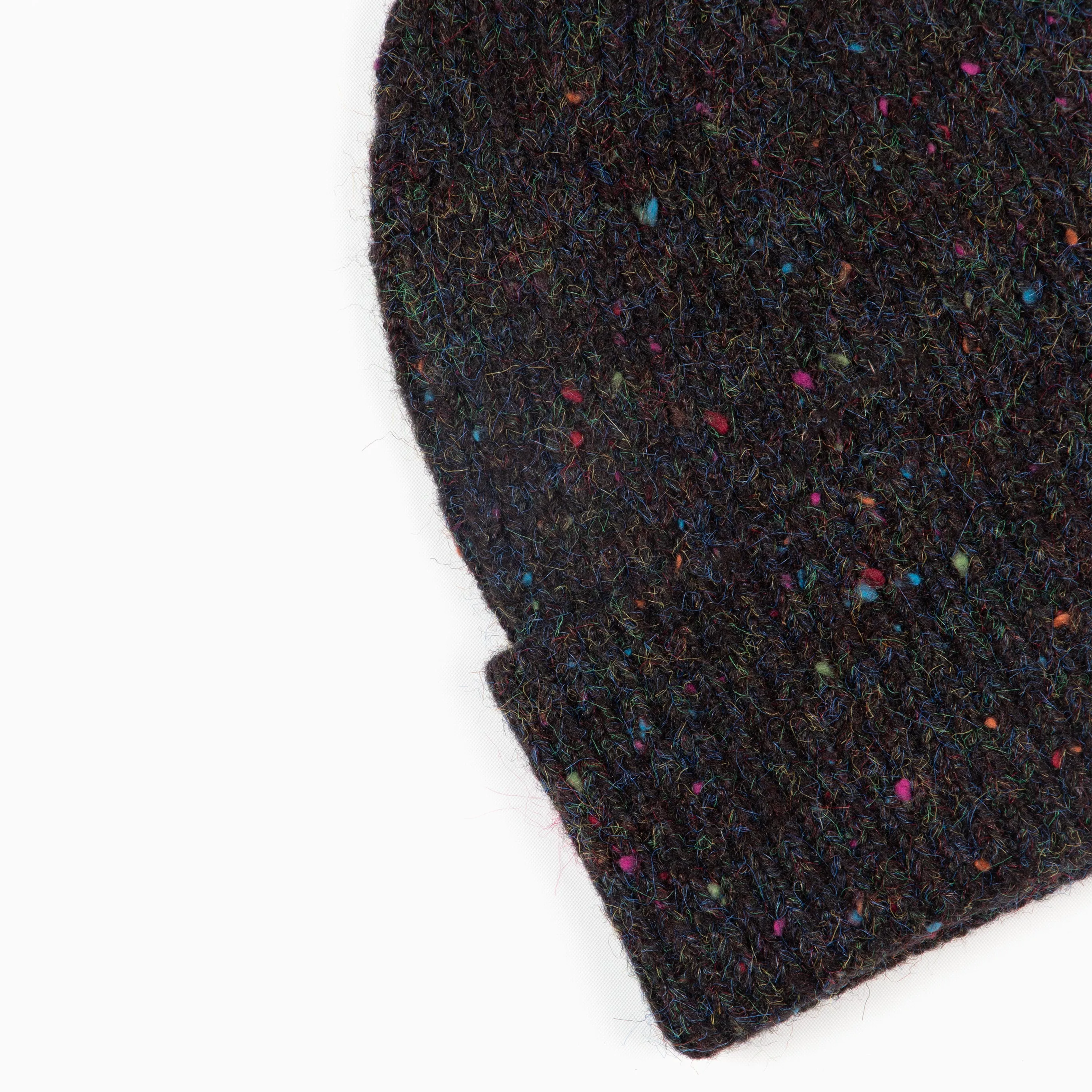 Lainey Beanie Hat - Black, Marl Knit