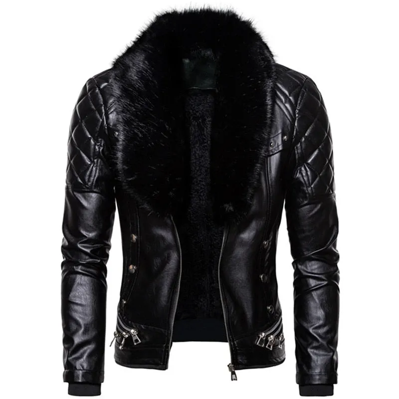 Leather Motorcycle Bomber Jacket