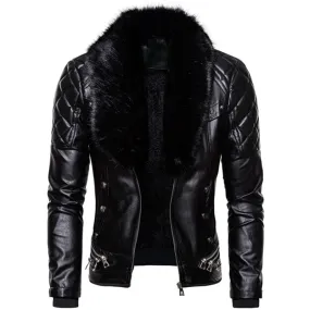 Leather Motorcycle Bomber Jacket
