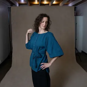 Lucie Dark Teal Organic Cotton Shirt