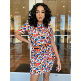Marissa -Multi Printed T-Shirt Dress