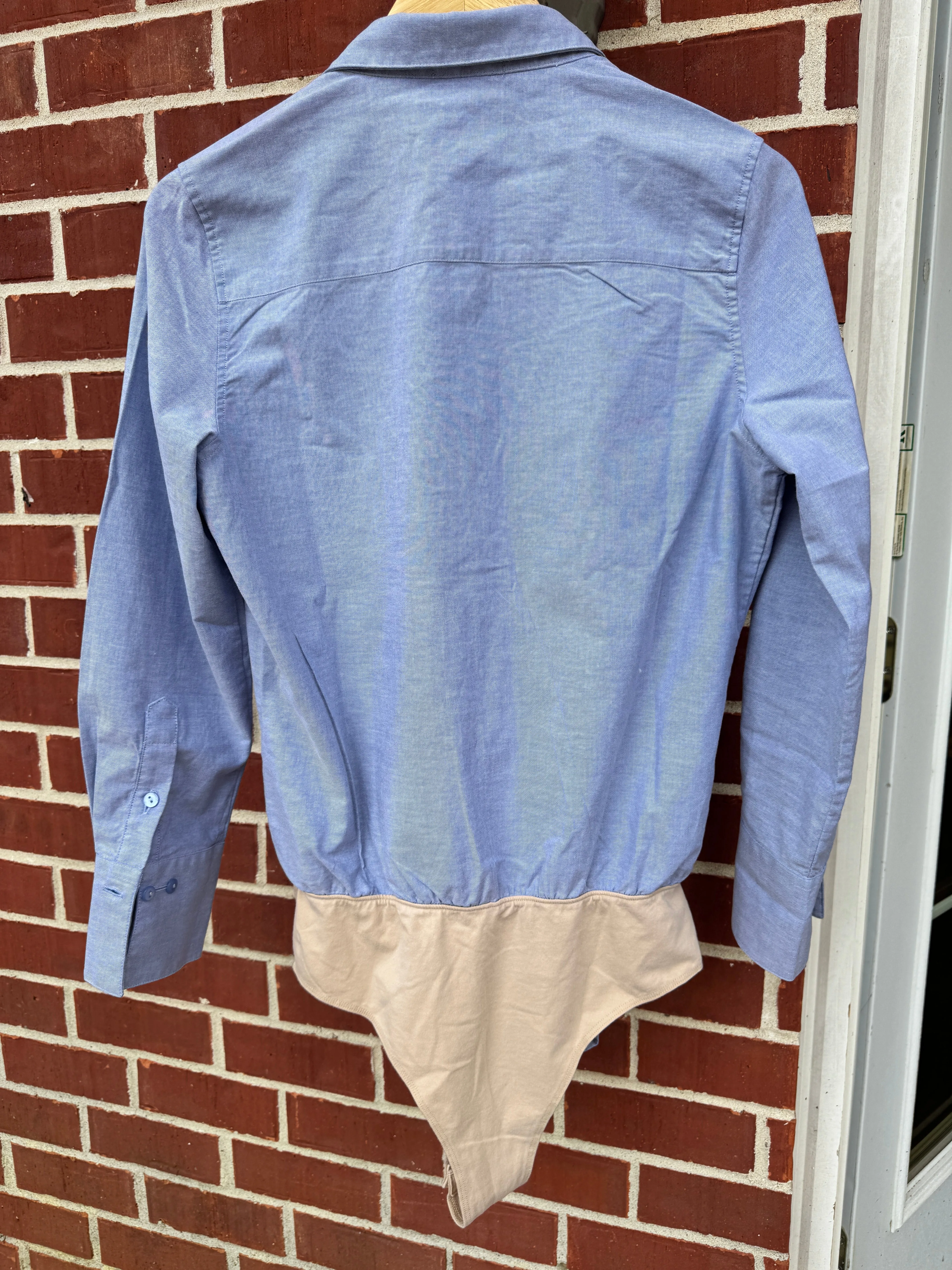 McKinney Bodysuit in Blue Oxford