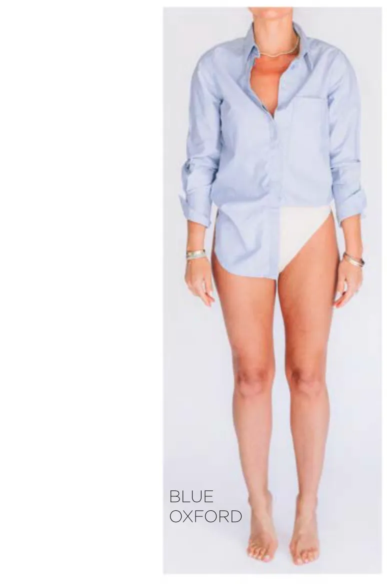 McKinney Bodysuit in Blue Oxford