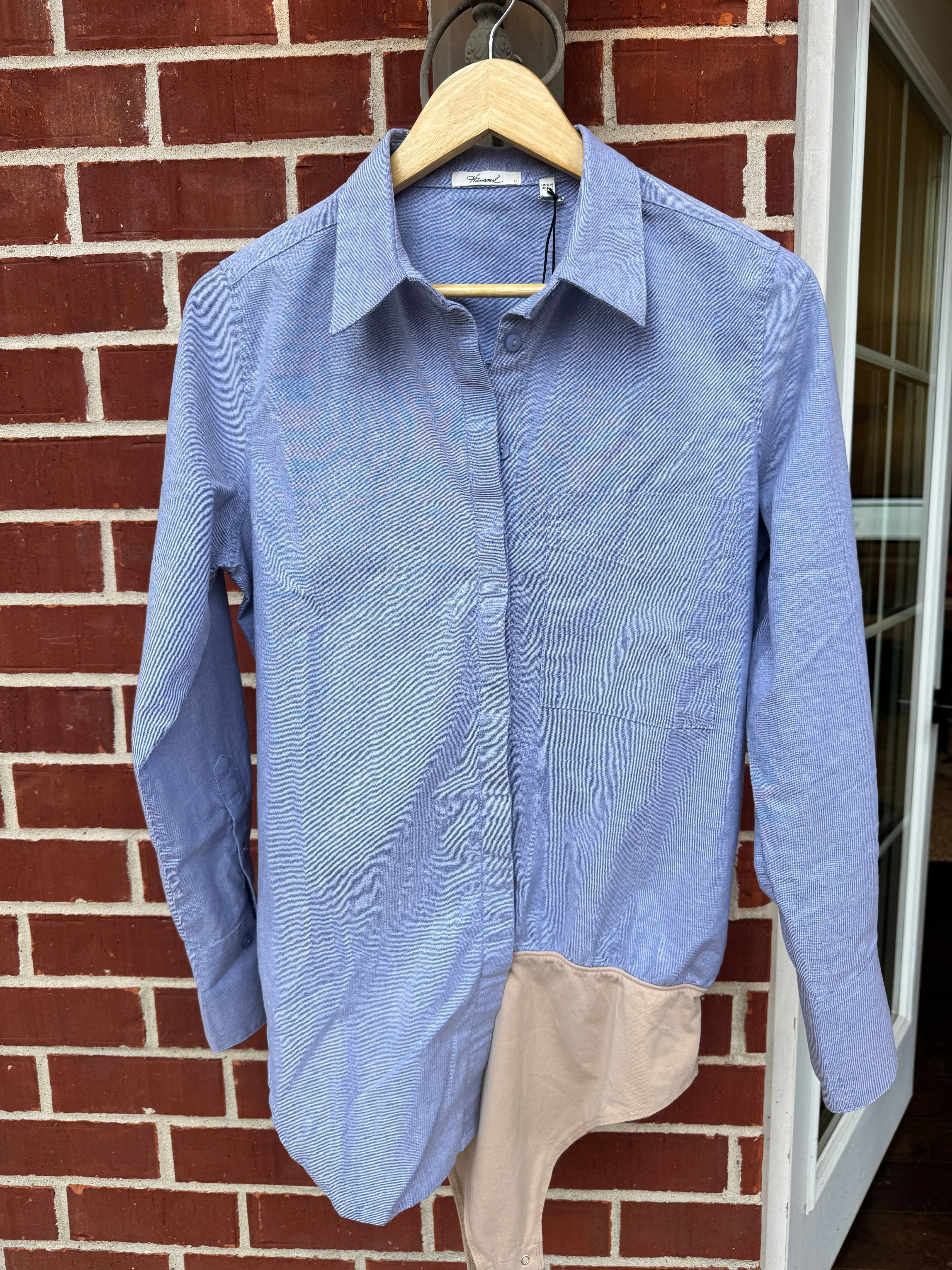 McKinney Bodysuit in Blue Oxford