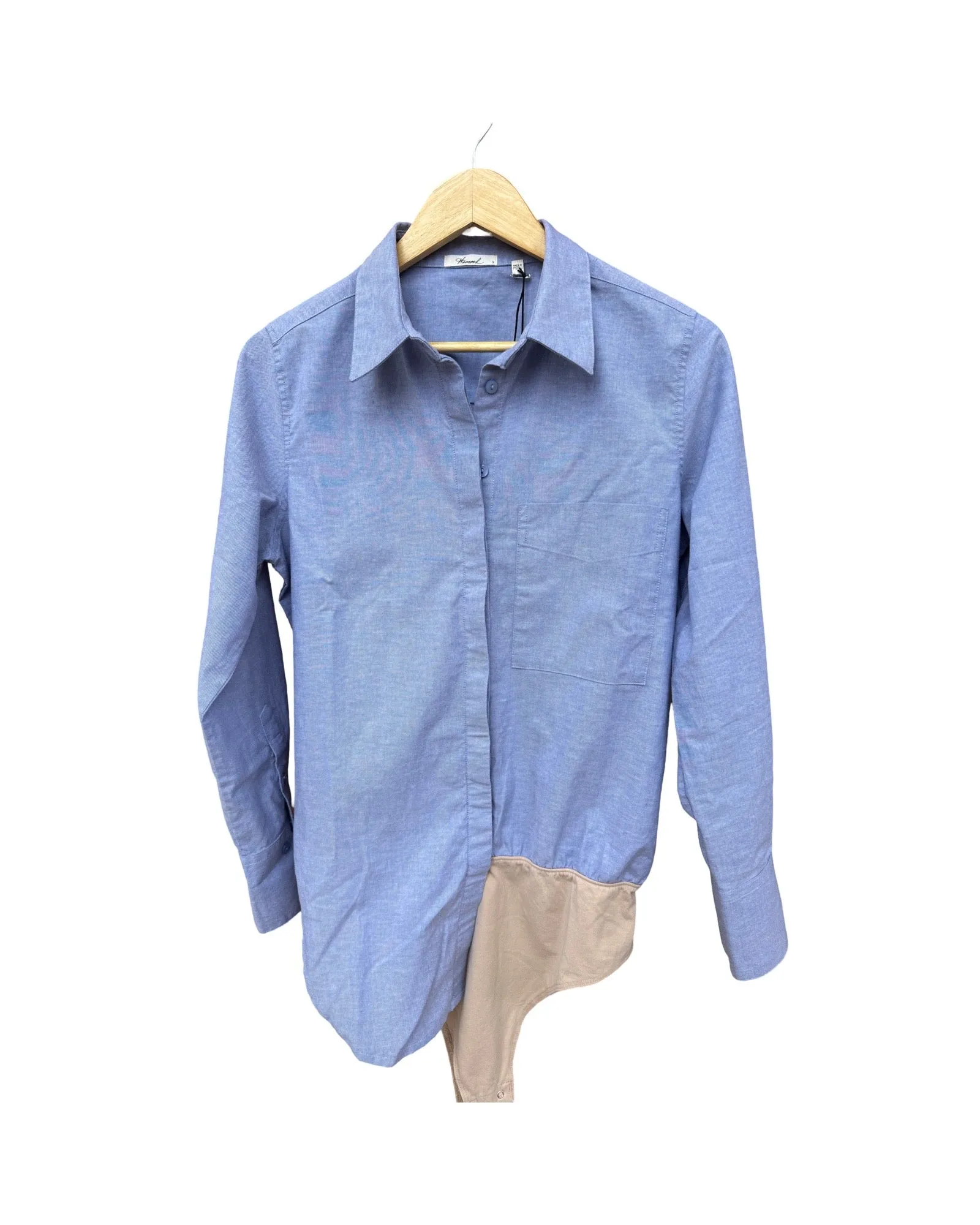 McKinney Bodysuit in Blue Oxford