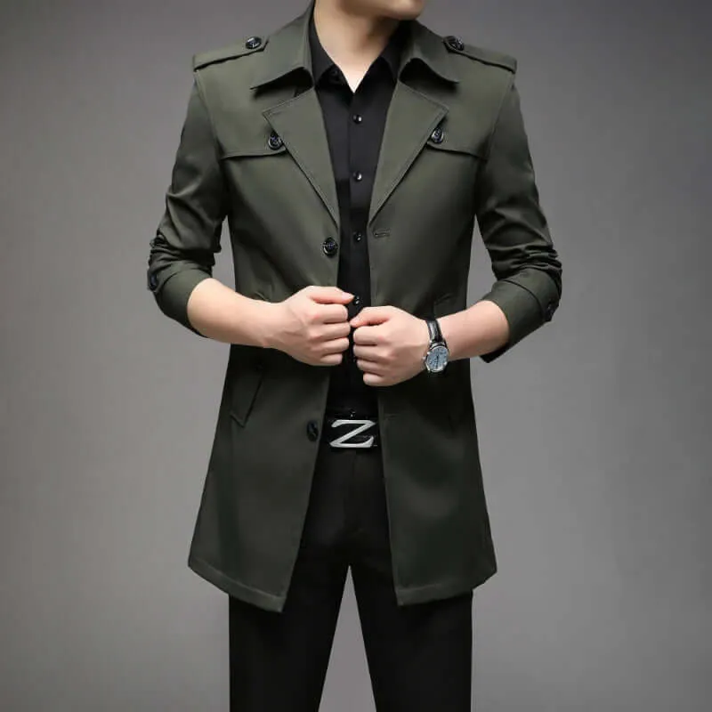 Men's Classic Long Trench Coat